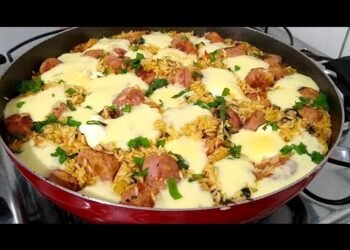 Arroz cremoso com linguiça – Essa você vai querer repetir de tão gostoso!