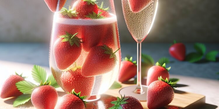 Delicioso Coquetel de Morango com Champagne