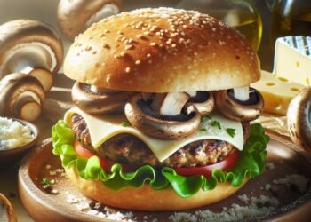 Receita de hamburguer vegetariano com cogumelos e queijo brie: saboroso e saudável