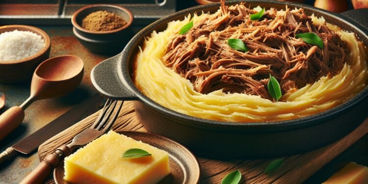 Como fazer um delicioso escondidinho de carne seca e purê de mandioca