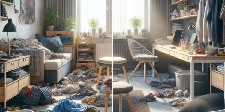 Transformação completa: antes e depois de um quarto de solteiro