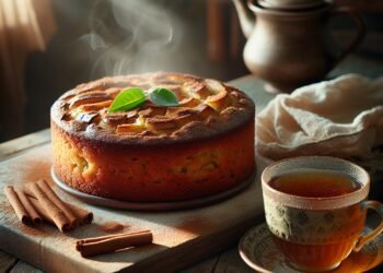 Bolo de maçã com canela: perfeito para acompanhar um chá quente