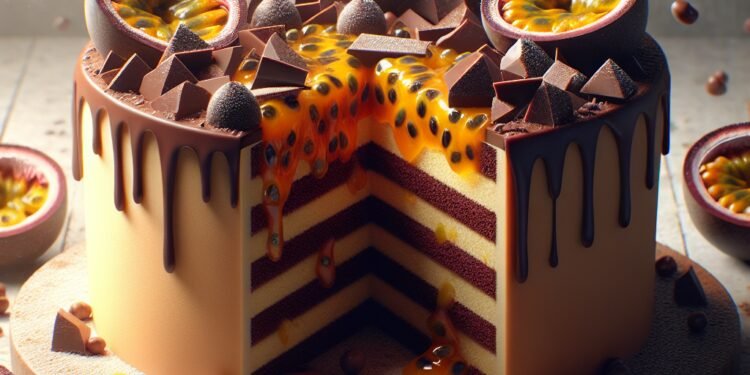 Bolo de maracujá com chocolate: uma explosão de sabores