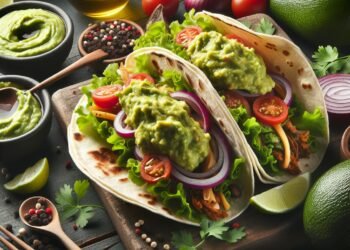 Tacos vegetarianos com guacamole: uma explosão de sabores
