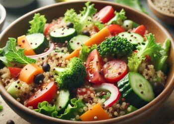 Salada de quinoa com legumes: opção vegetariana e nutritiva