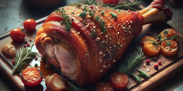 Receita de pernil suíno assado com tempero especial de ervas