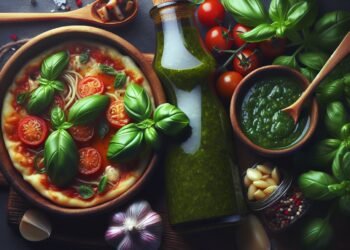 Molho de manjericão fresco para massas e pizzas