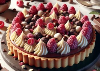 Torta de framboesa com chocolate branco: uma sobremesa sofisticada