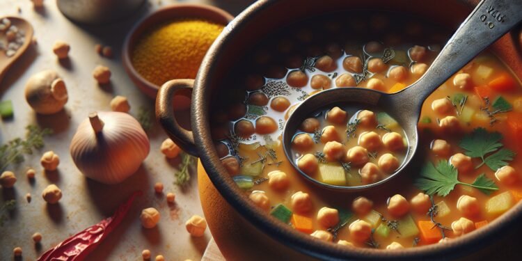 Sopa de grão de bico: Nutritiva e saborosa
