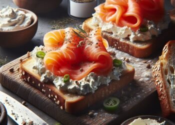 Receita de sanduíche de salmão defumado e cream cheese
