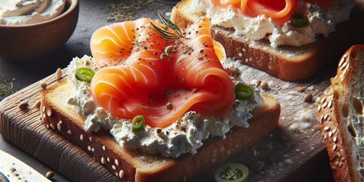 Receita de sanduíche de salmão defumado e cream cheese