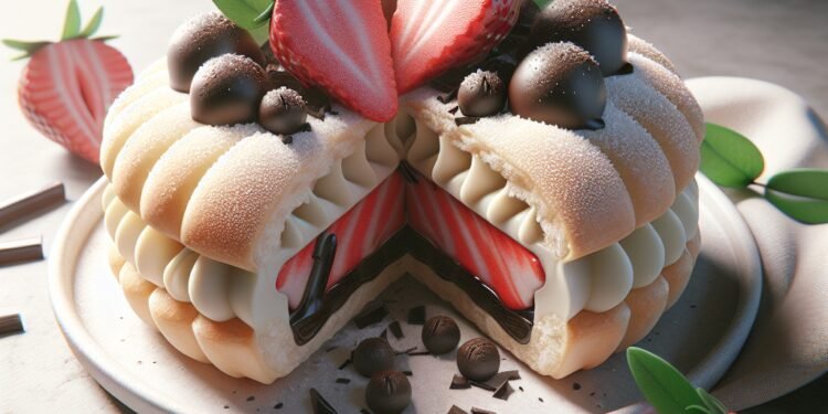 Esfiha de chocolate branco com morango: sobremesa para impressionar