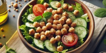 Salada de Grão-de-bico Refrescante: Ingredientes, Doses, Rendimento e Modo de Preparo